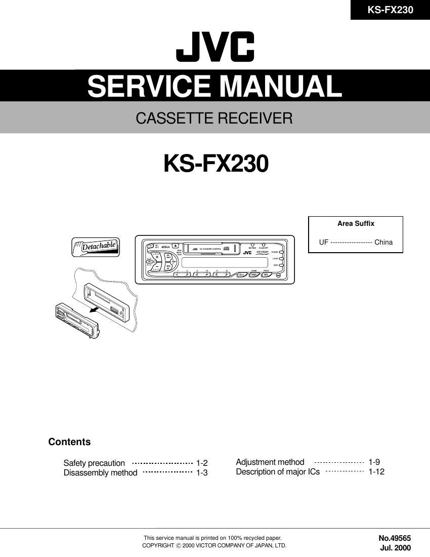 Jvc KSFX 230 Service Manual