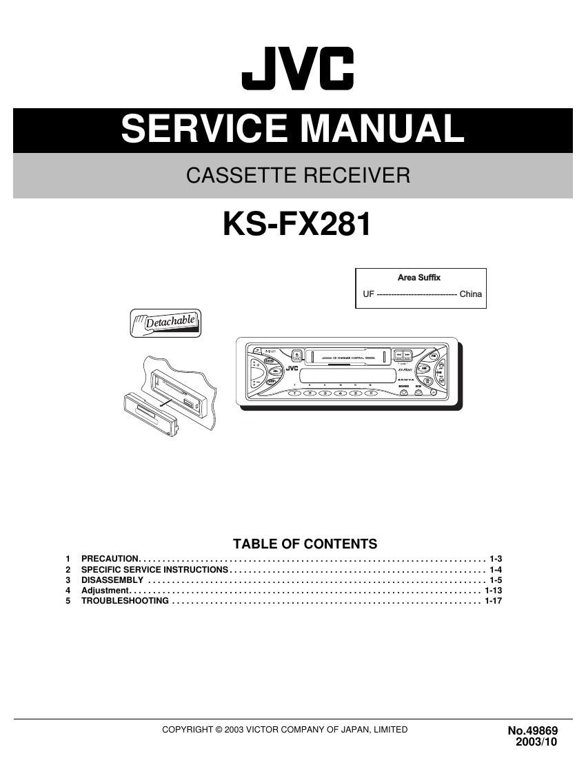 Jvc KSFX 281 Service Manual