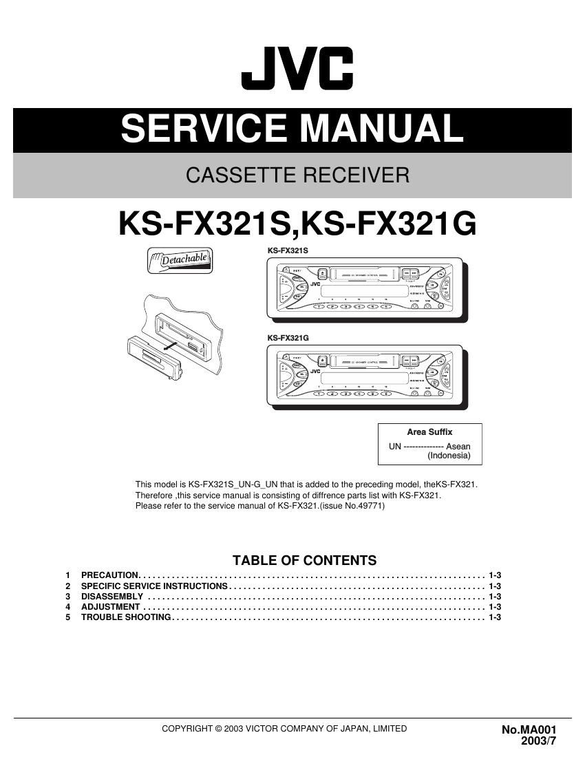 Jvc KSFX 321 S Service Manual