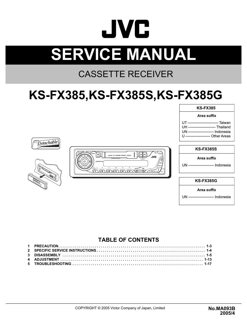 Jvc KSFX 385 G Service Manual