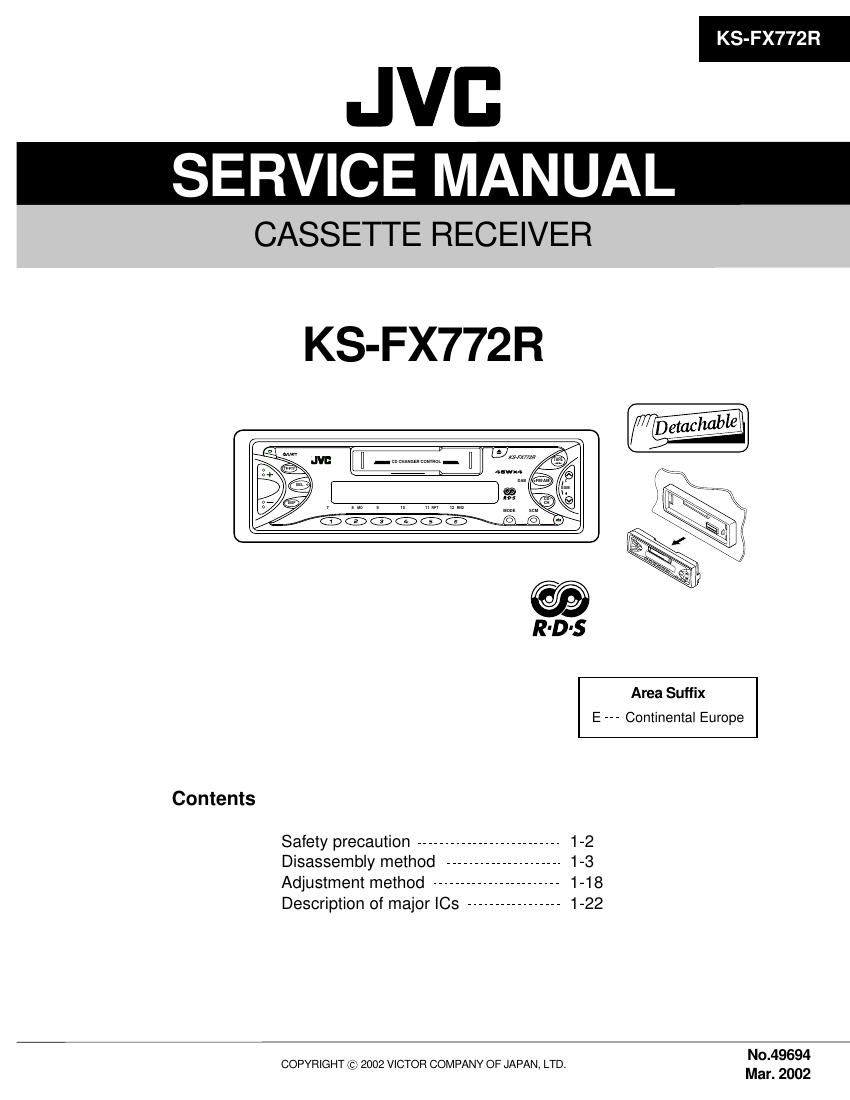 Jvc KSFX 772 R Service Manual