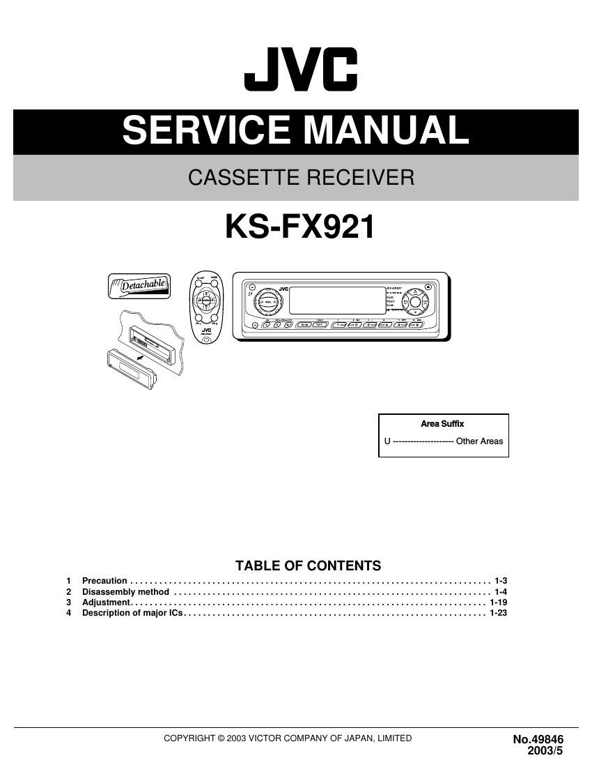 Jvc KSFX 921 Service Manual