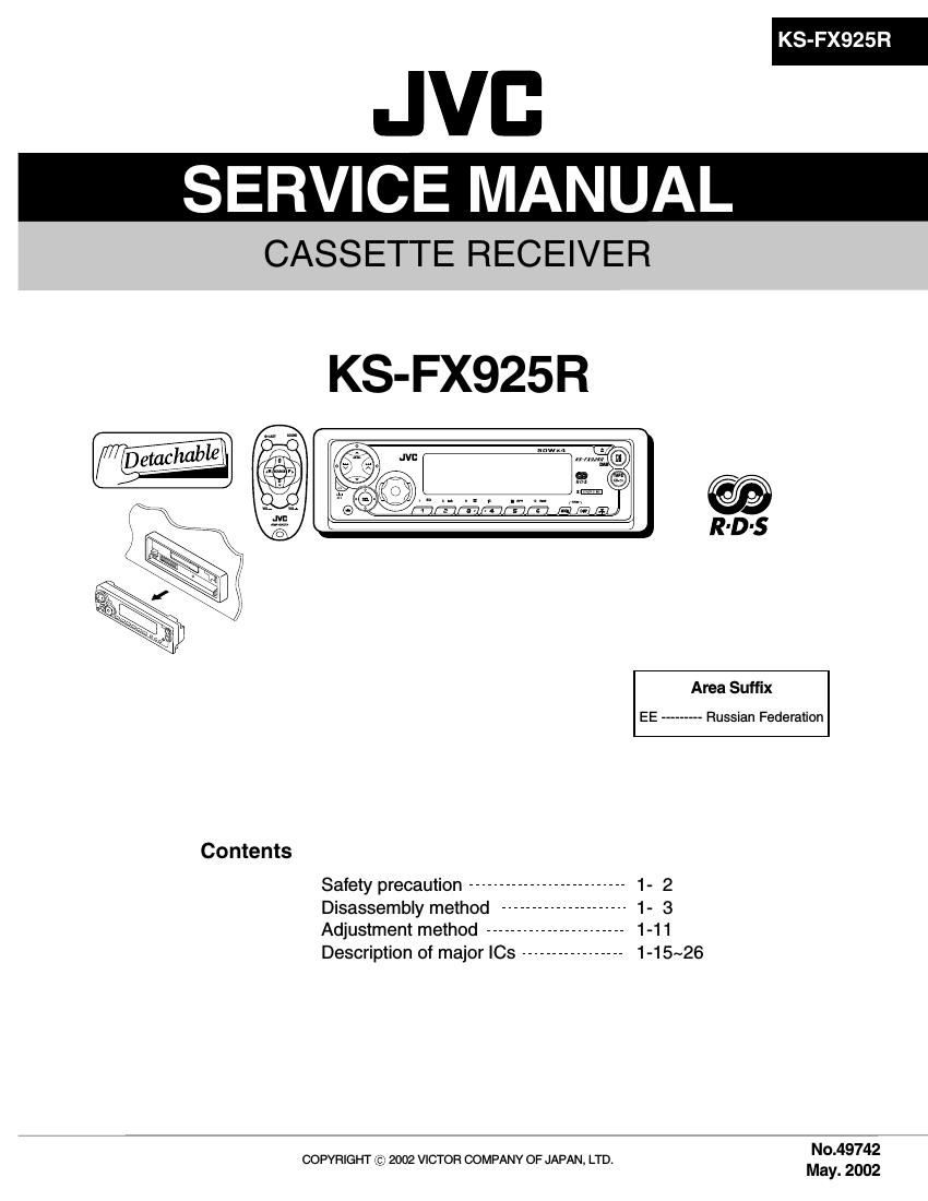 Jvc KSFX 925 R Service Manual