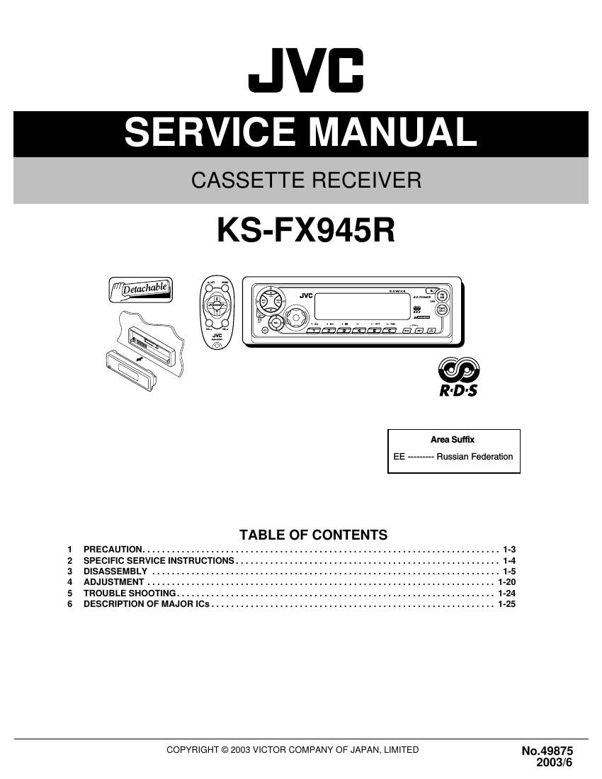 Jvc KSFX 945 R Service Manual
