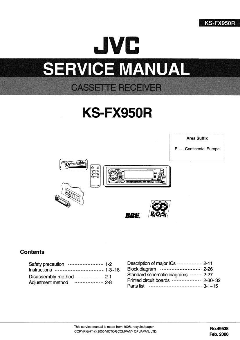 Jvc KSFX 950 R Service Manual