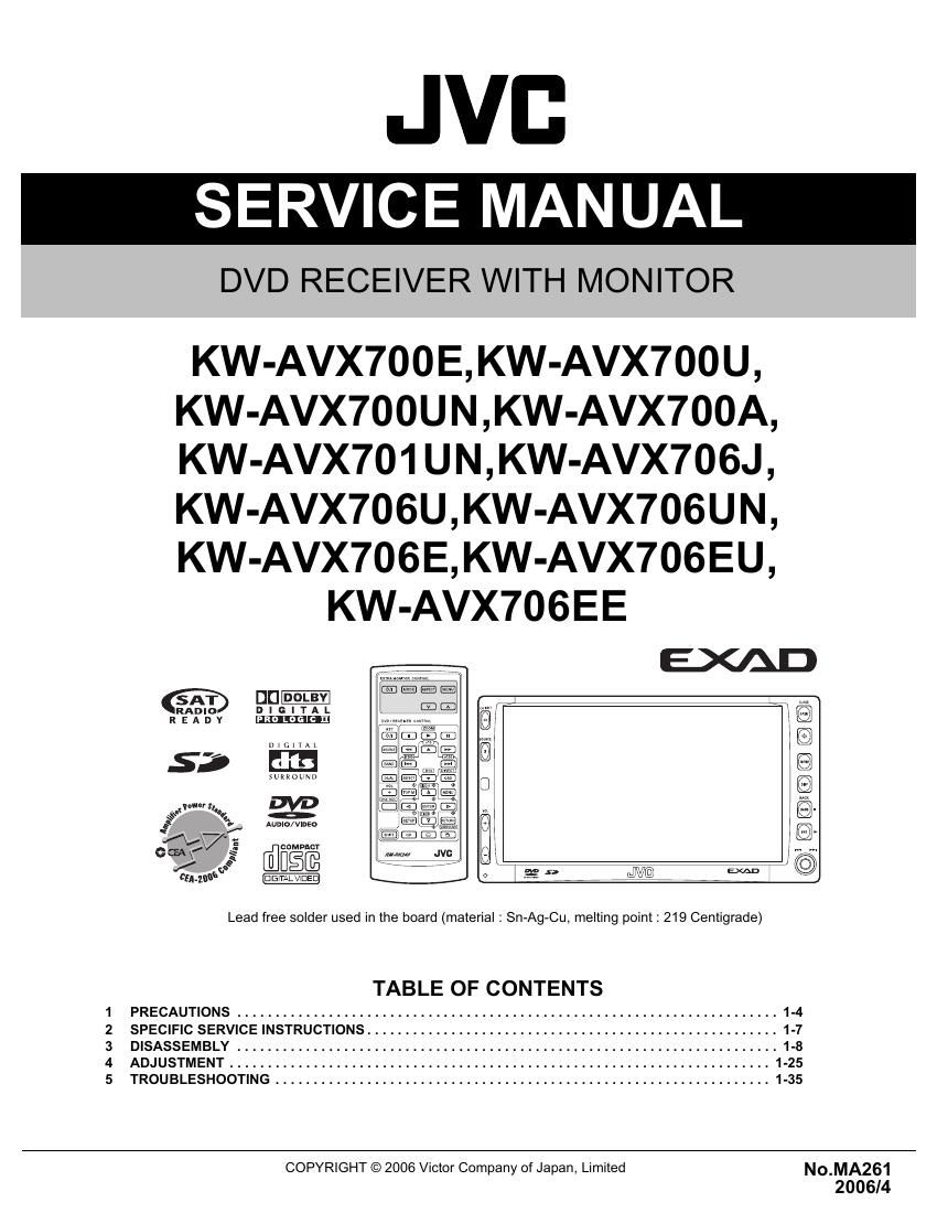 Jvc KWAVX 706 U Service Manual