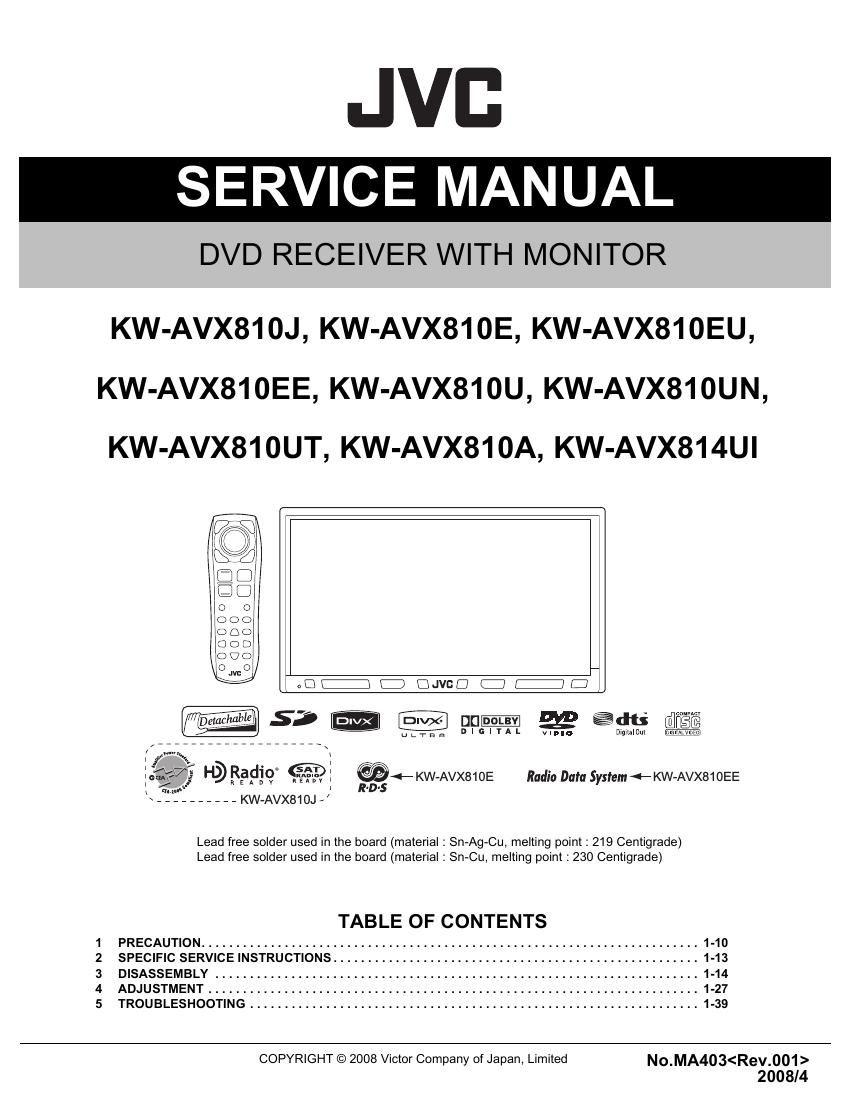 Jvc KWAVX 810 Service Manual