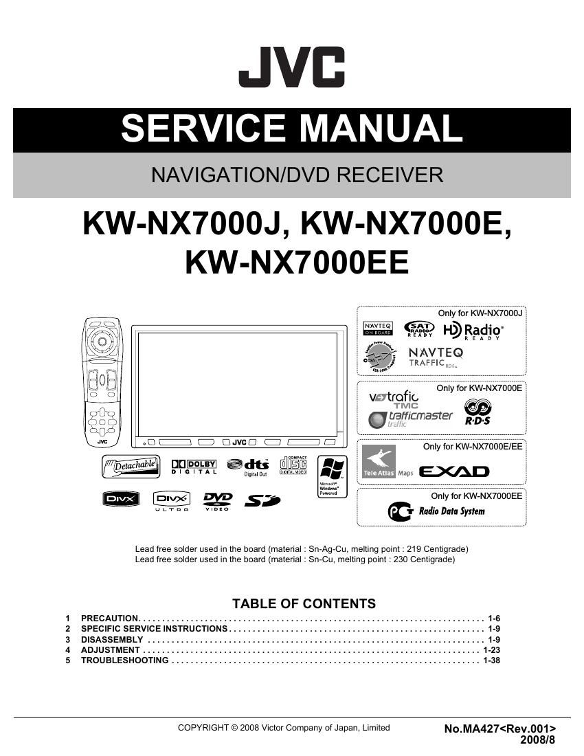 Jvc KWNX 7000 Service Manual