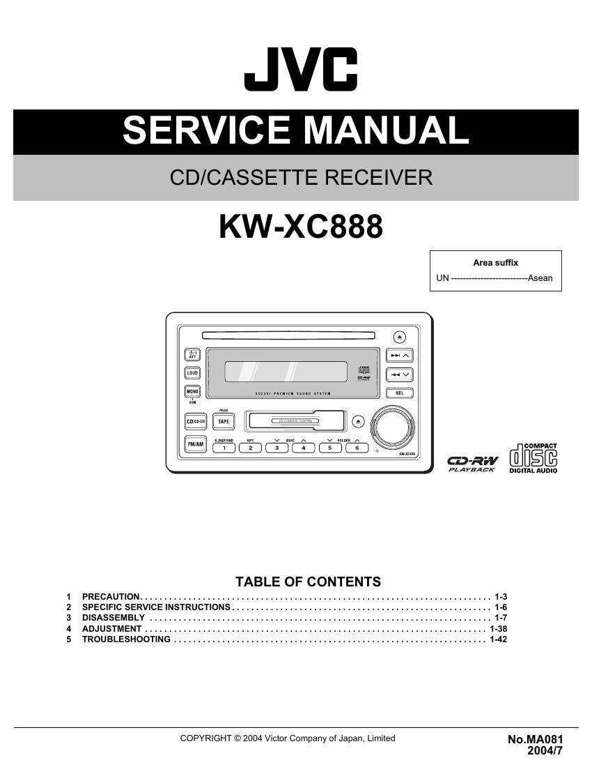 Jvc KWXC 888 Service Manual