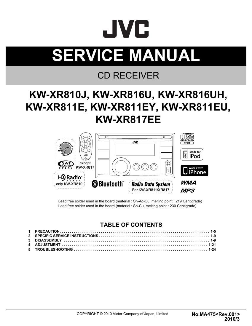 Jvc KWXR 816 U Service Manual