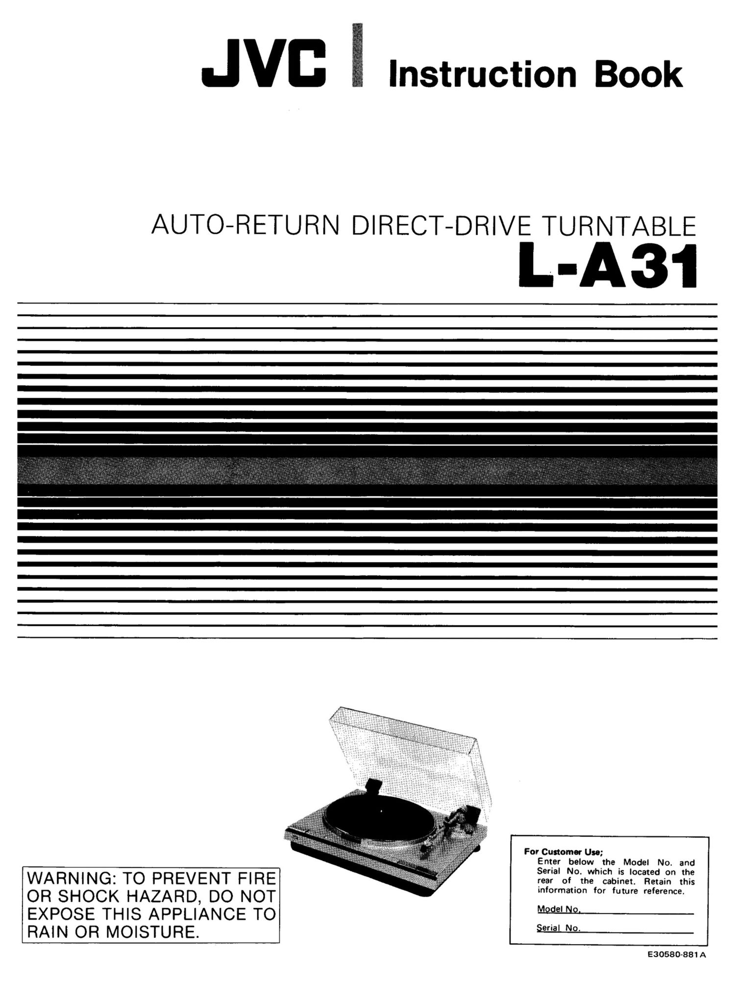 Jvc LA 31 Owners Manual