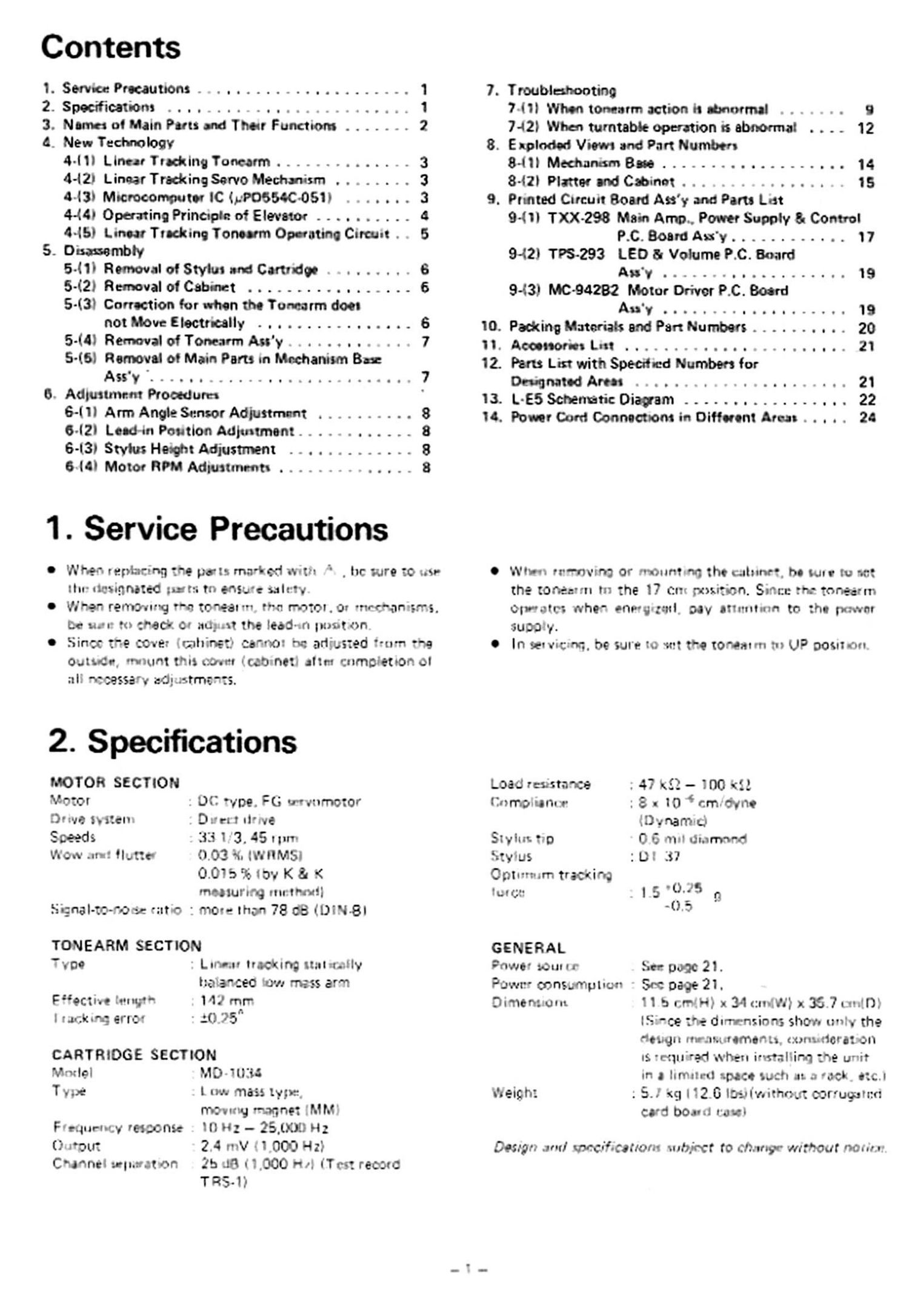 Jvc LE 5 Service Manual