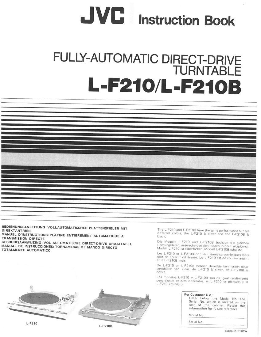 Jvc LF 210 Owners Manual