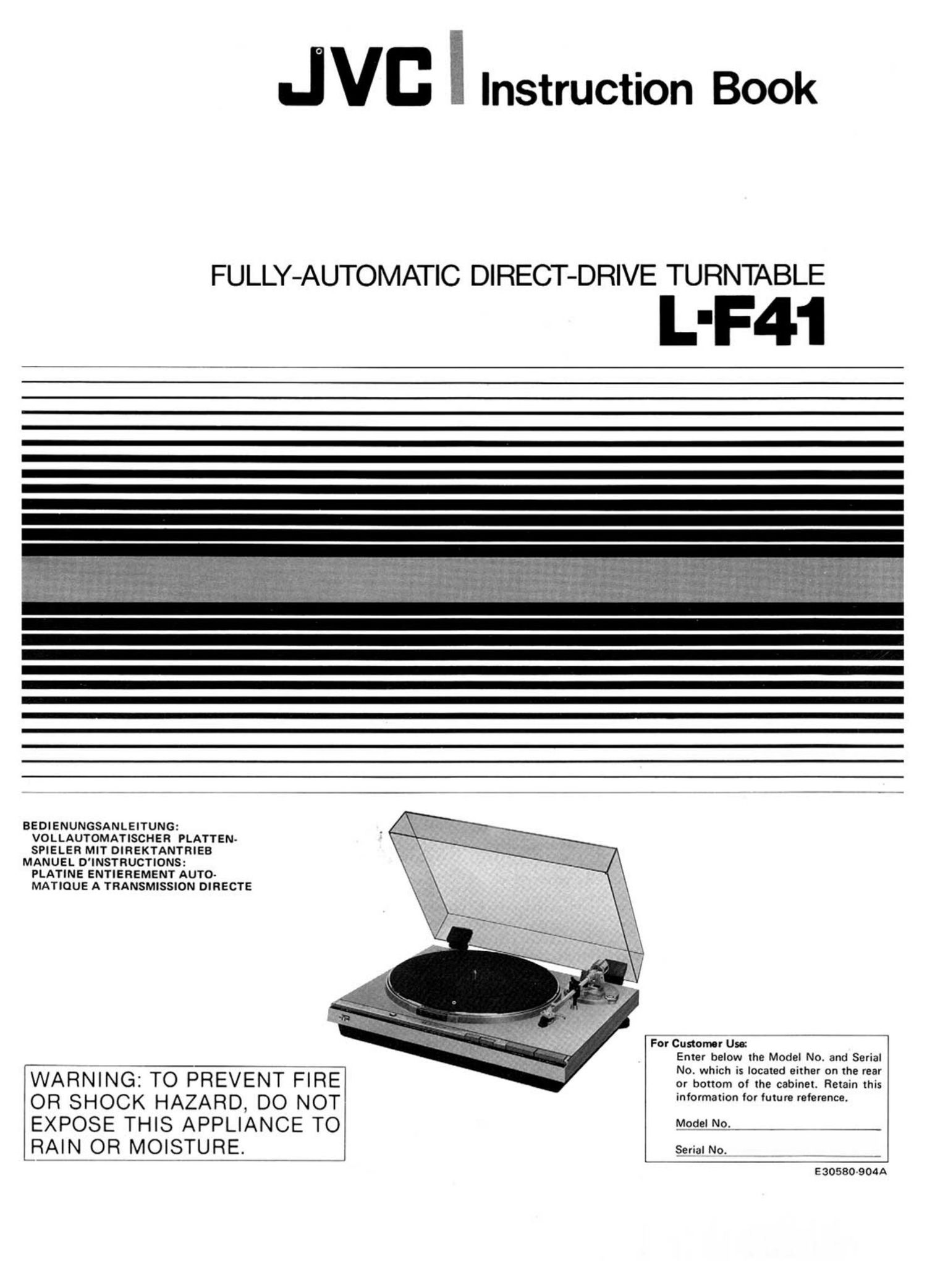 Jvc LF 41 Owners Manual