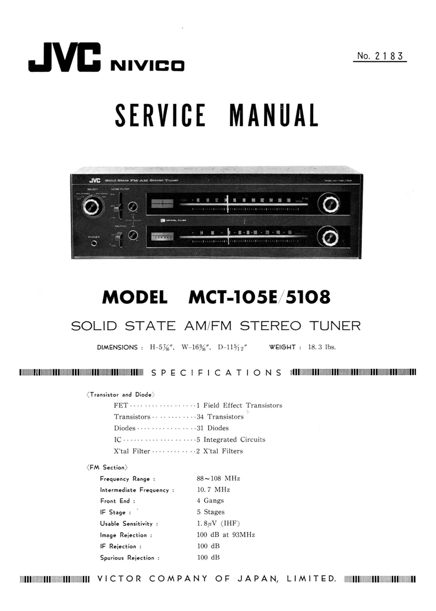 Jvc MCT 105 E Service Manual