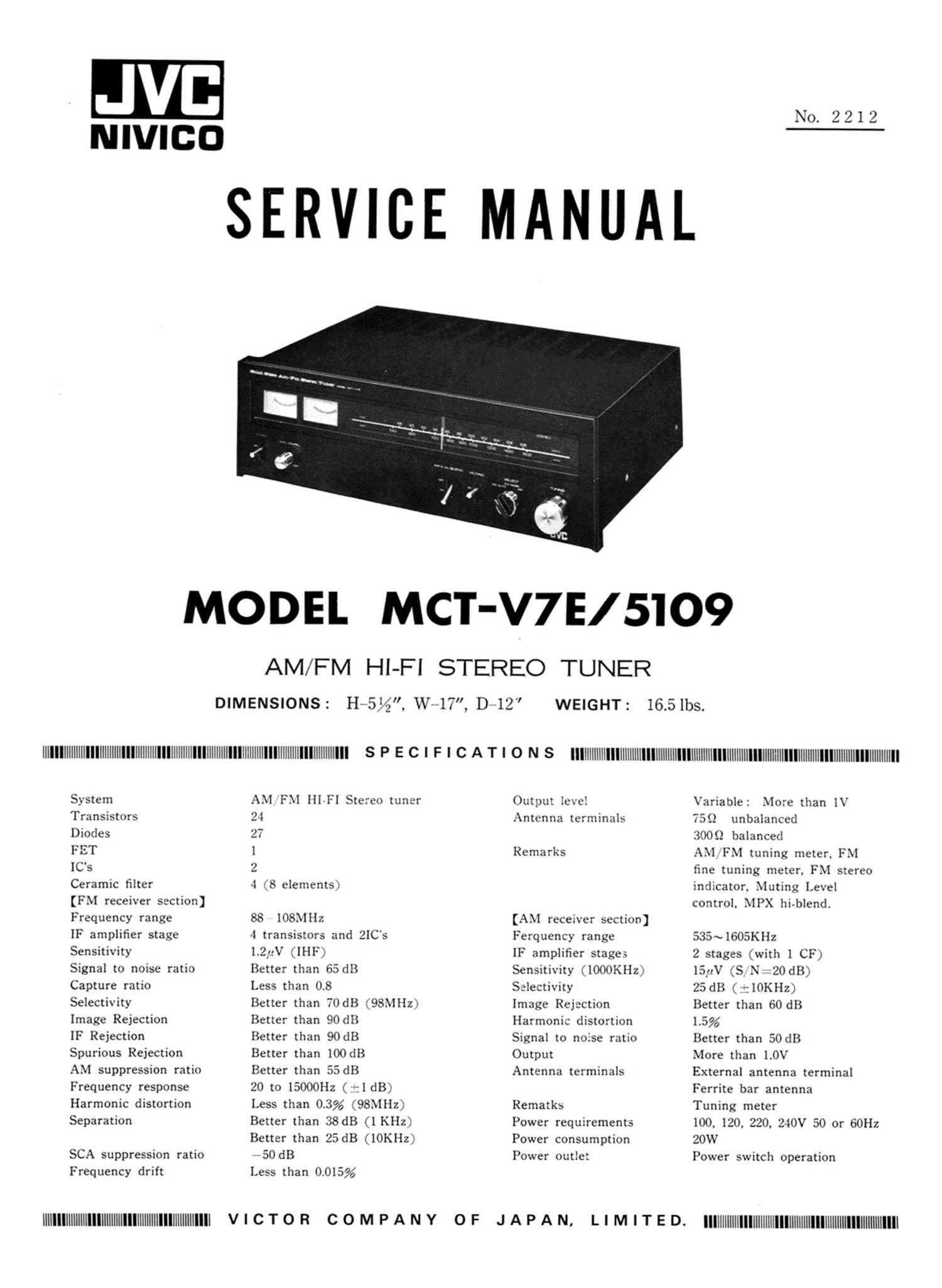 Jvc MCT 5109 Service Manual