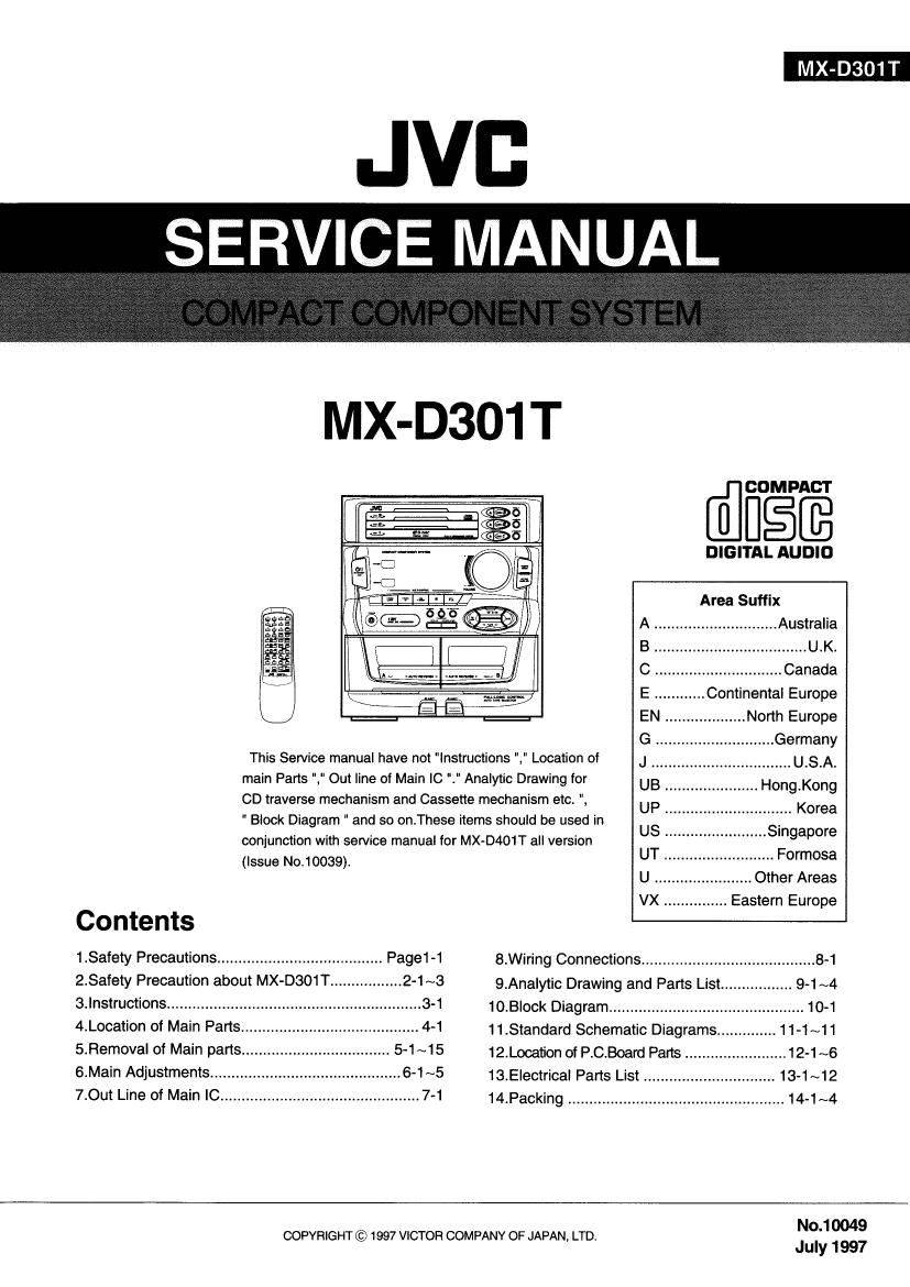 Jvc MXD 301 T Service Manual