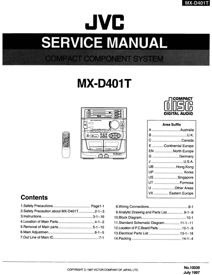 Jvc MXD 401 T Service Manual