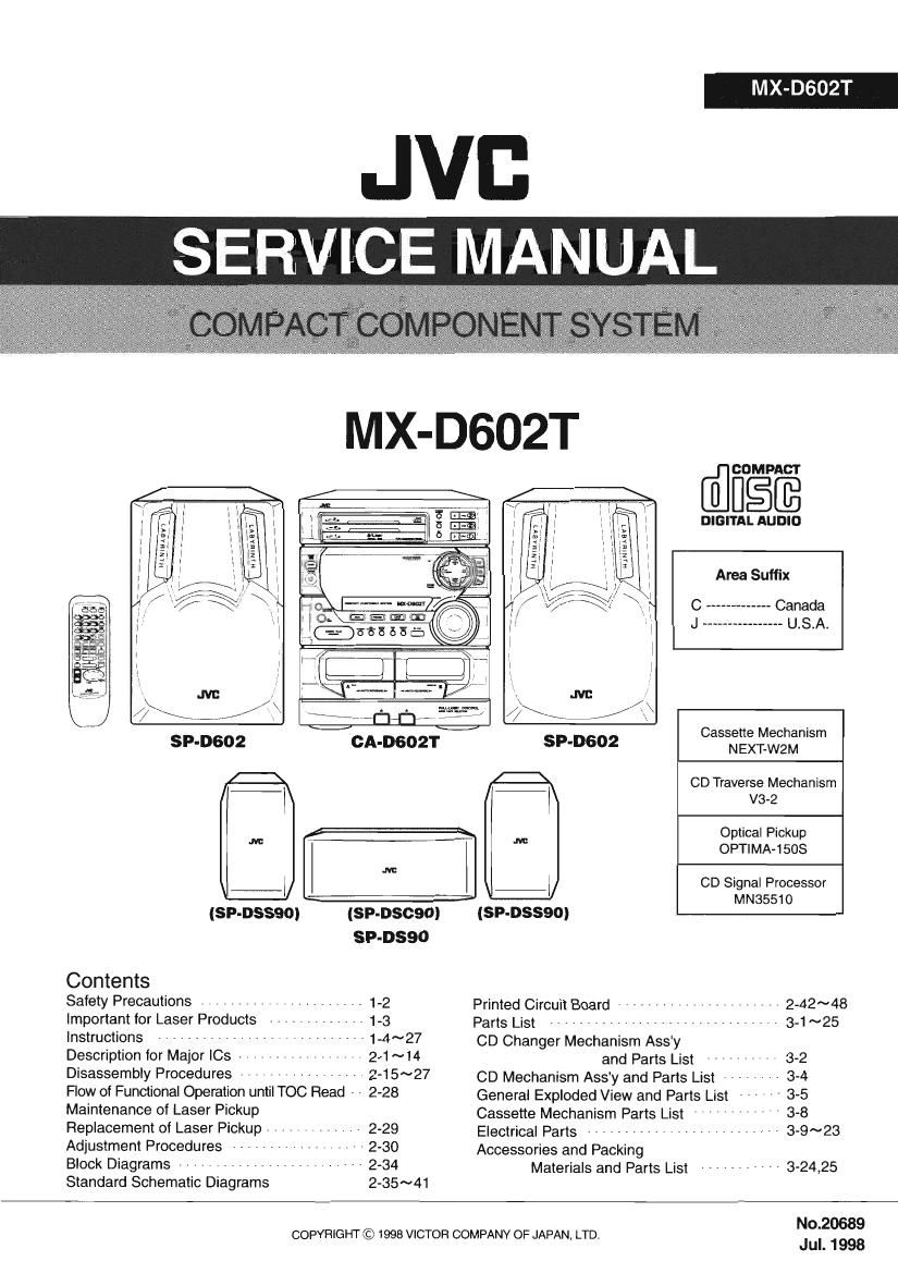 Jvc MXD 602 T Service Manual