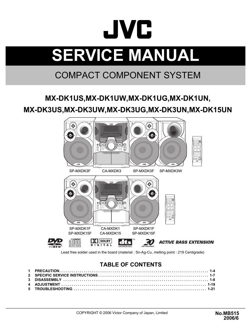 Jvc MXDK 1 US Service Manual