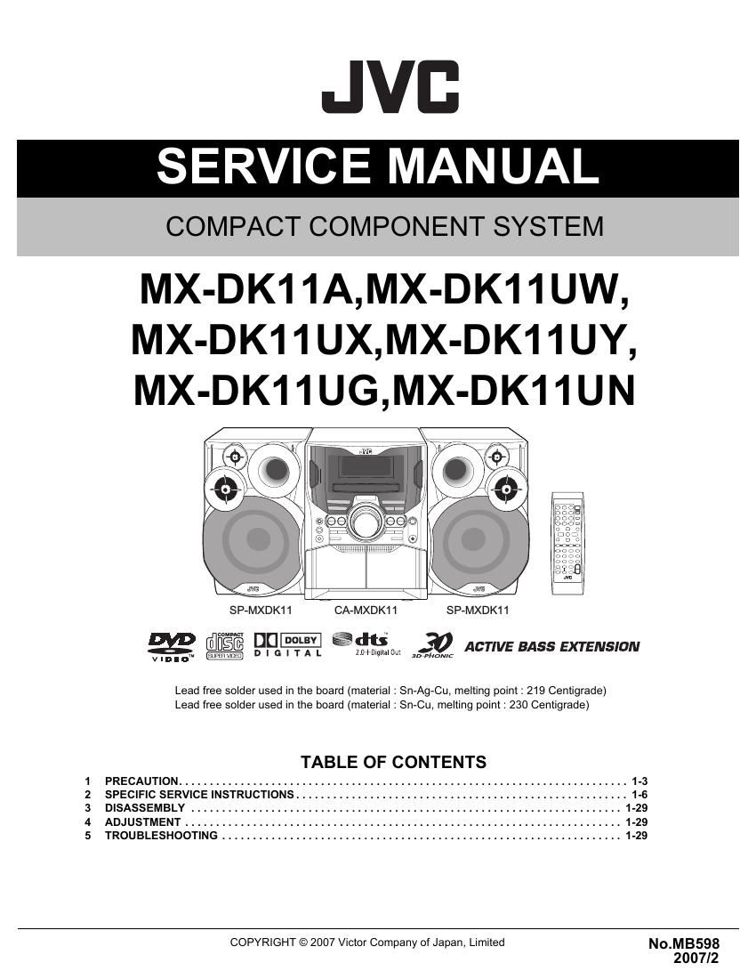 Jvc MXDK 11 Ux Service Manual