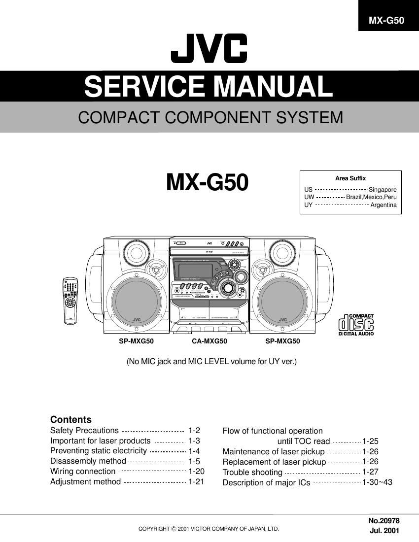 Jvc MXG 50 Service Manual