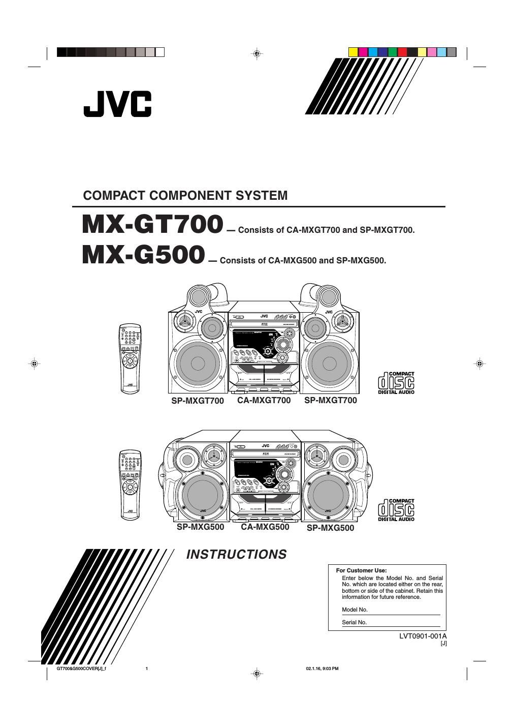 Jvc MXG 500 Owners Manual