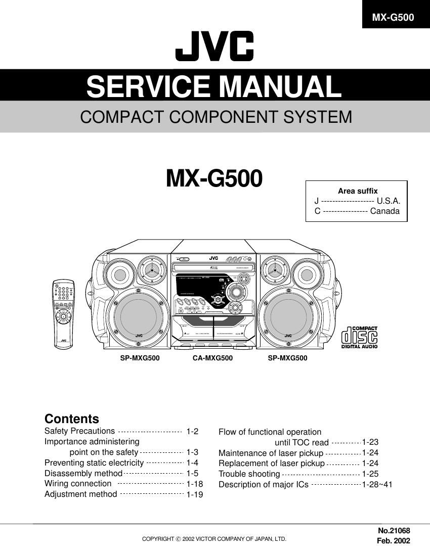 Jvc MXG 500 Service Manual