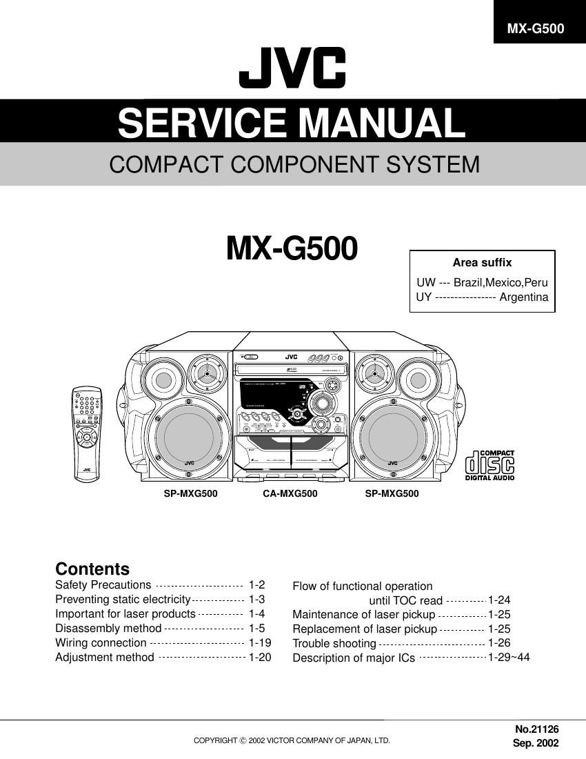 Jvc MXG 500 UW Service Manual