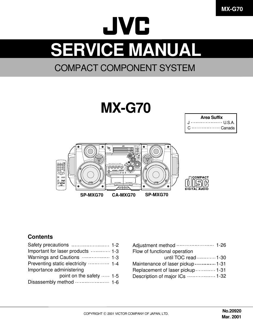Jvc MXG 70 Service Manual