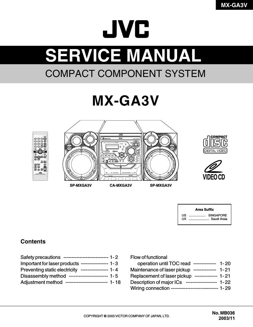 Jvc MXGA 3 V Service Manual
