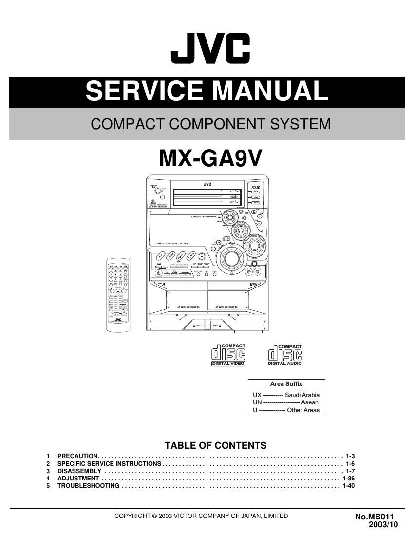 Jvc MXGA 9 V Service Manual