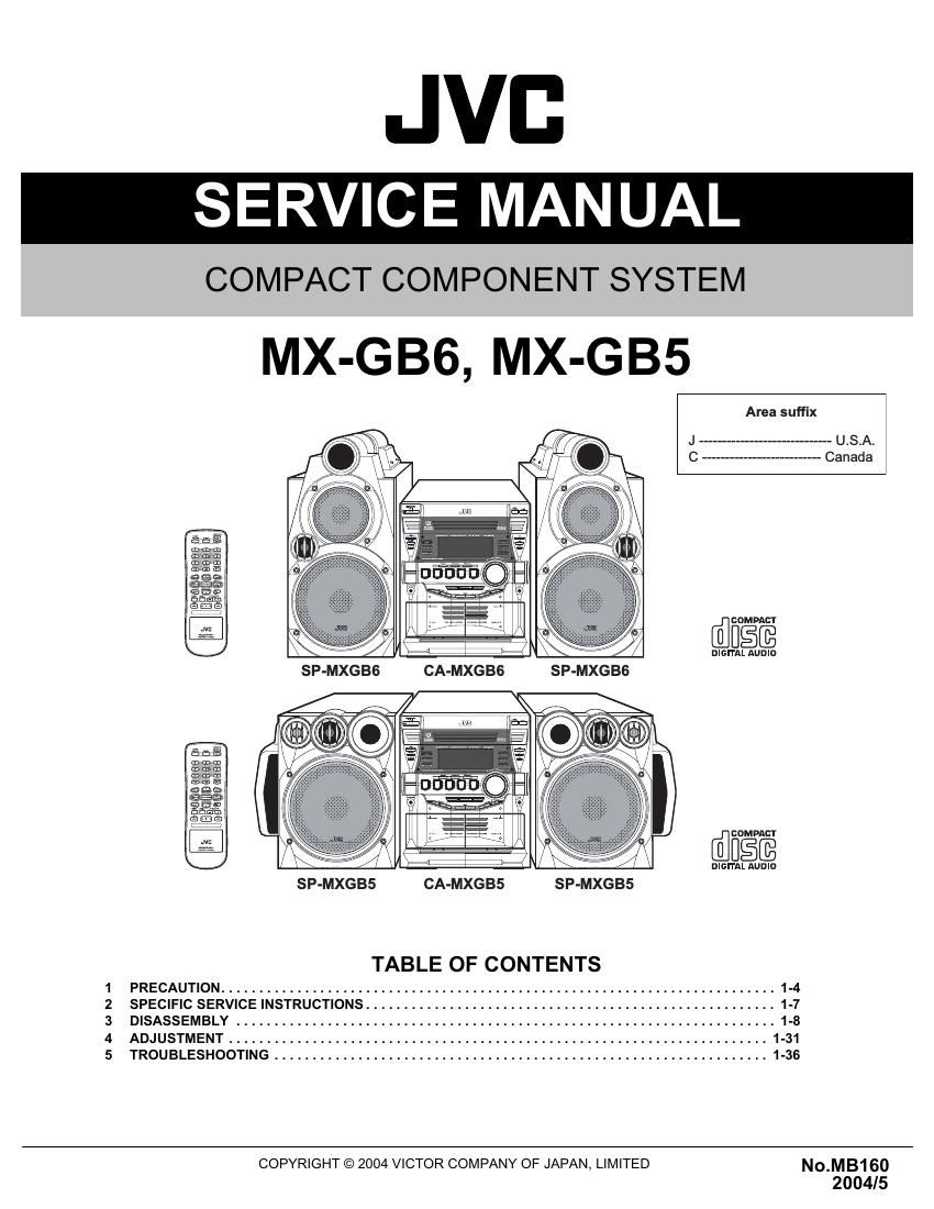Jvc MXGB 5 Service Manual