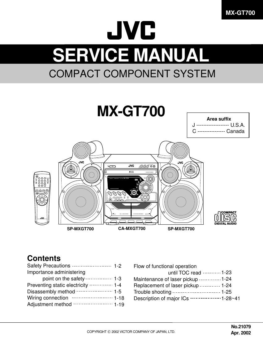 Jvc MXGT 700 Service Manual