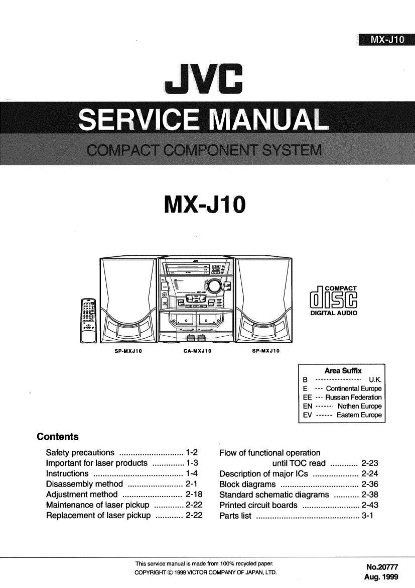 Jvc MXJ 10 Service Manual