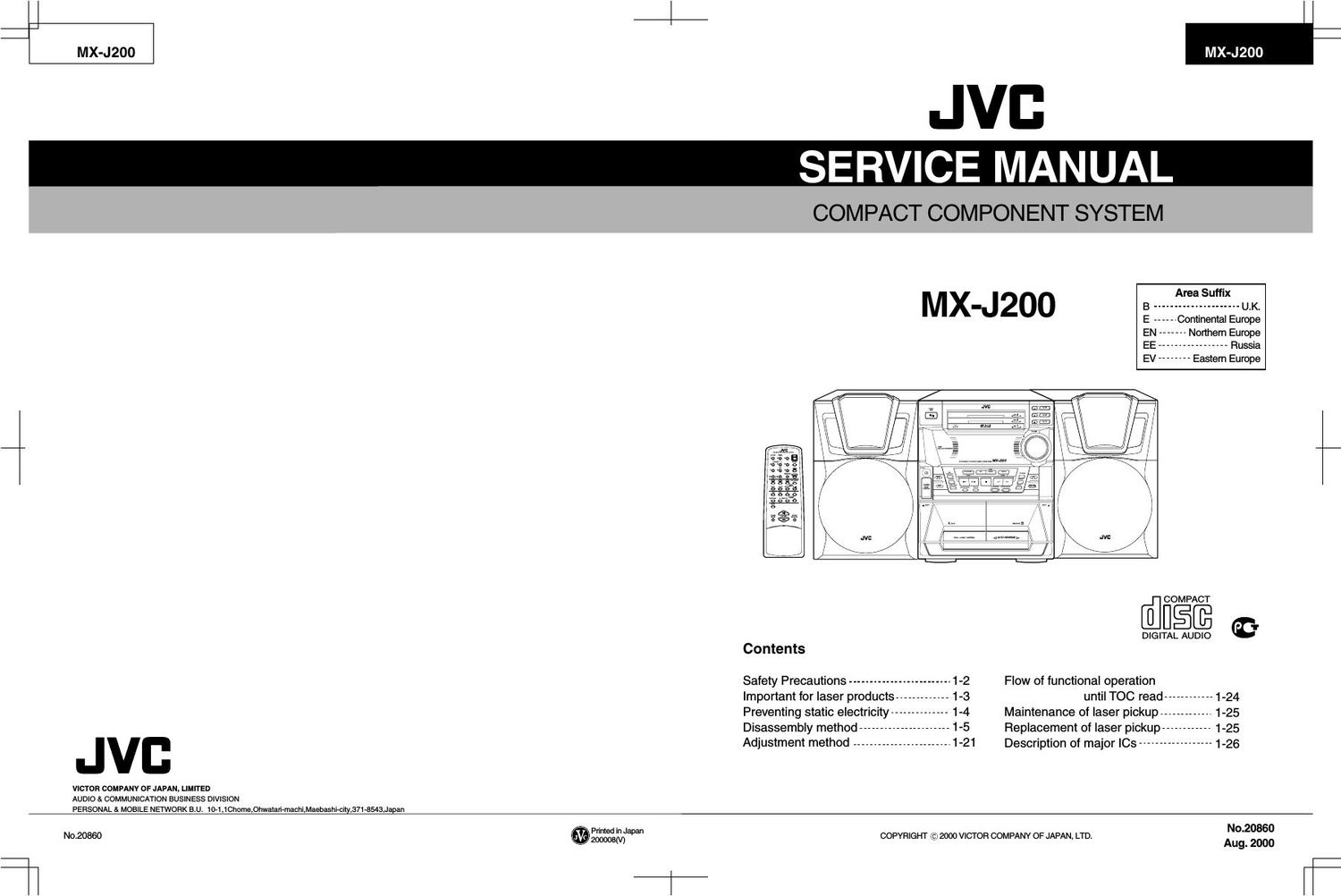 Jvc MXJ 200 Service Manual
