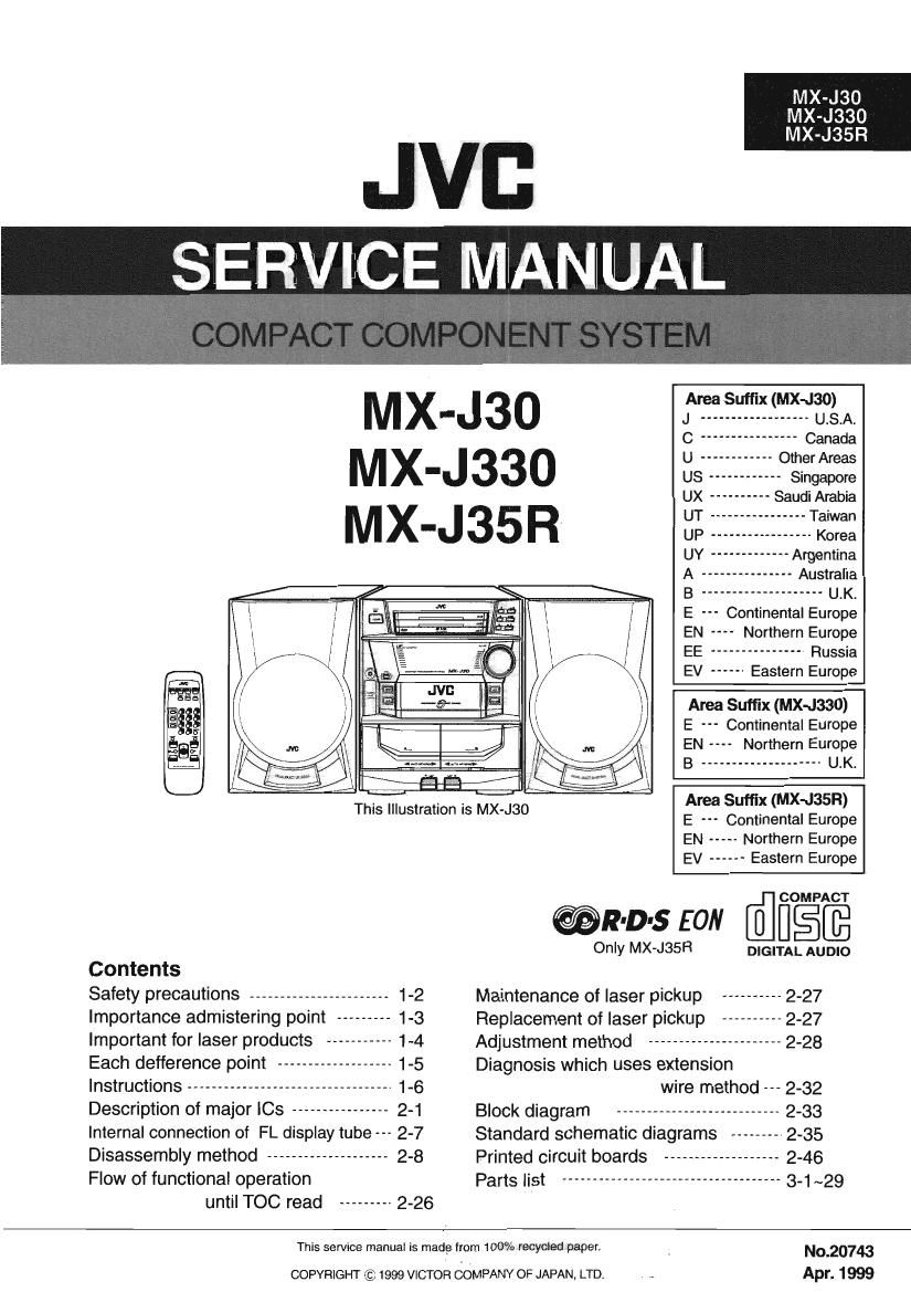 Jvc MXJ 30 Service Manual