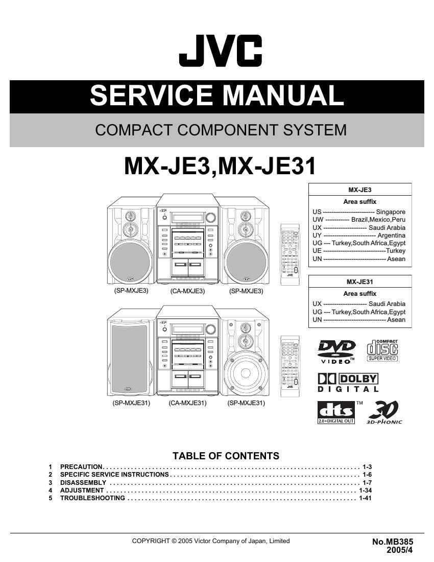 Jvc MXJE 3 Service Manual