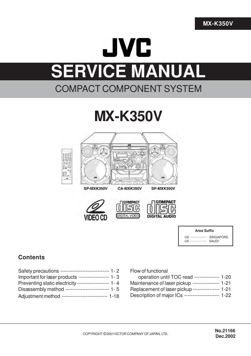 Jvc MXK 350 V Service Manual