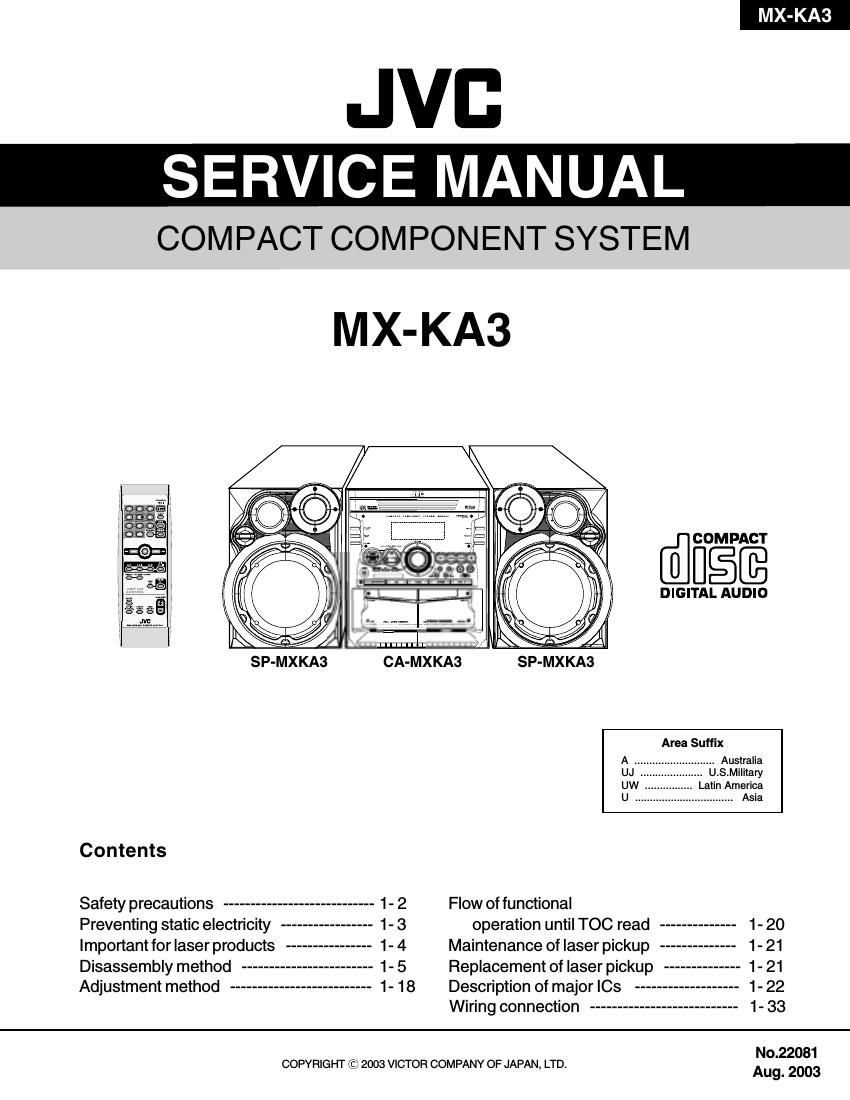 Jvc MXKA 3 Service Manual