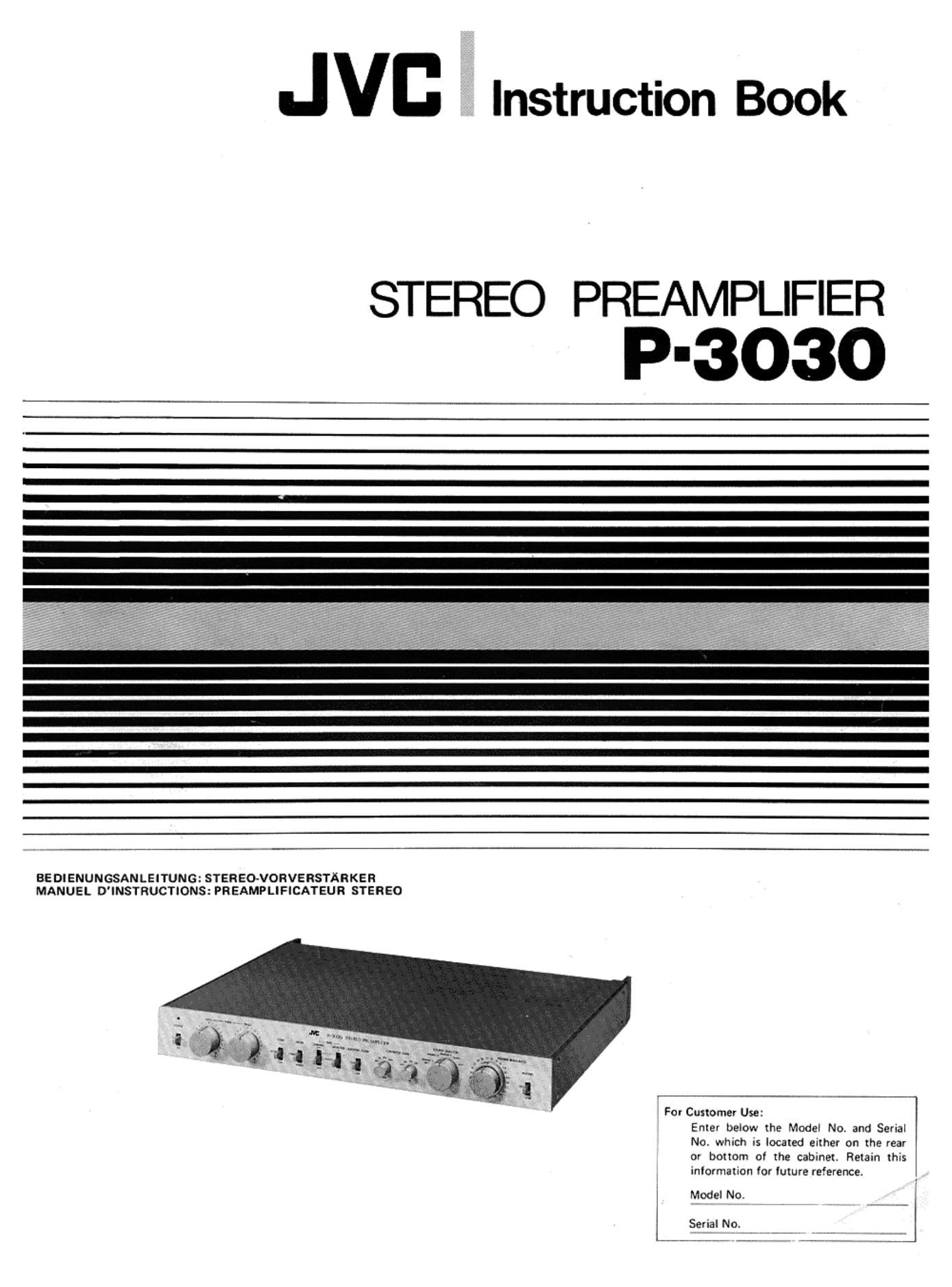 Jvc P 3030 Owners Manual