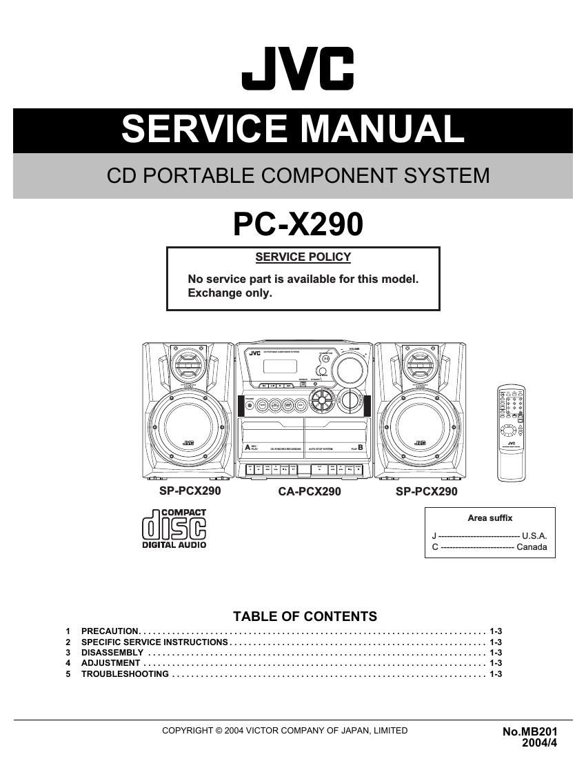 Jvc PCX 290 Service Manual