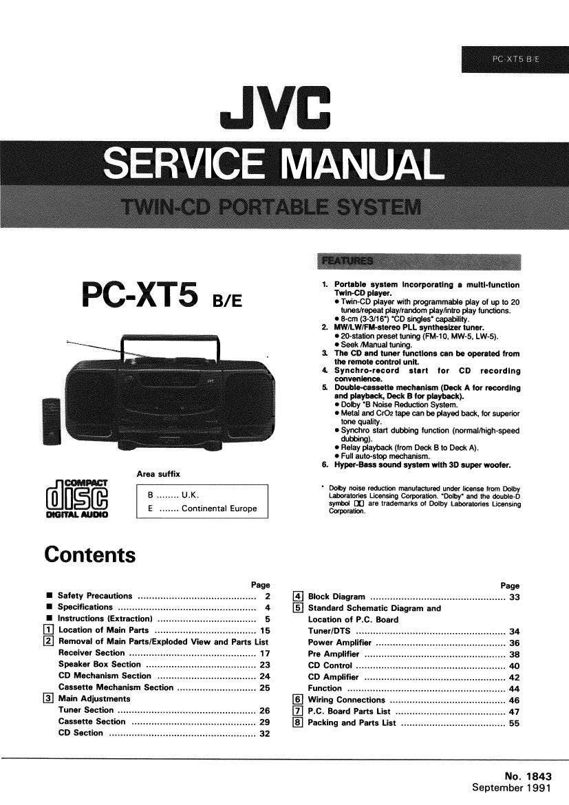 Jvc PCXT 5 Service Manual