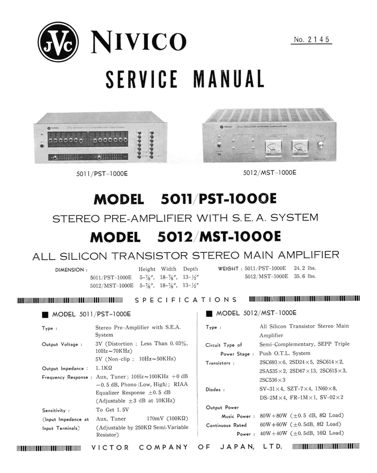 Jvc PST 1000 E Service Manual