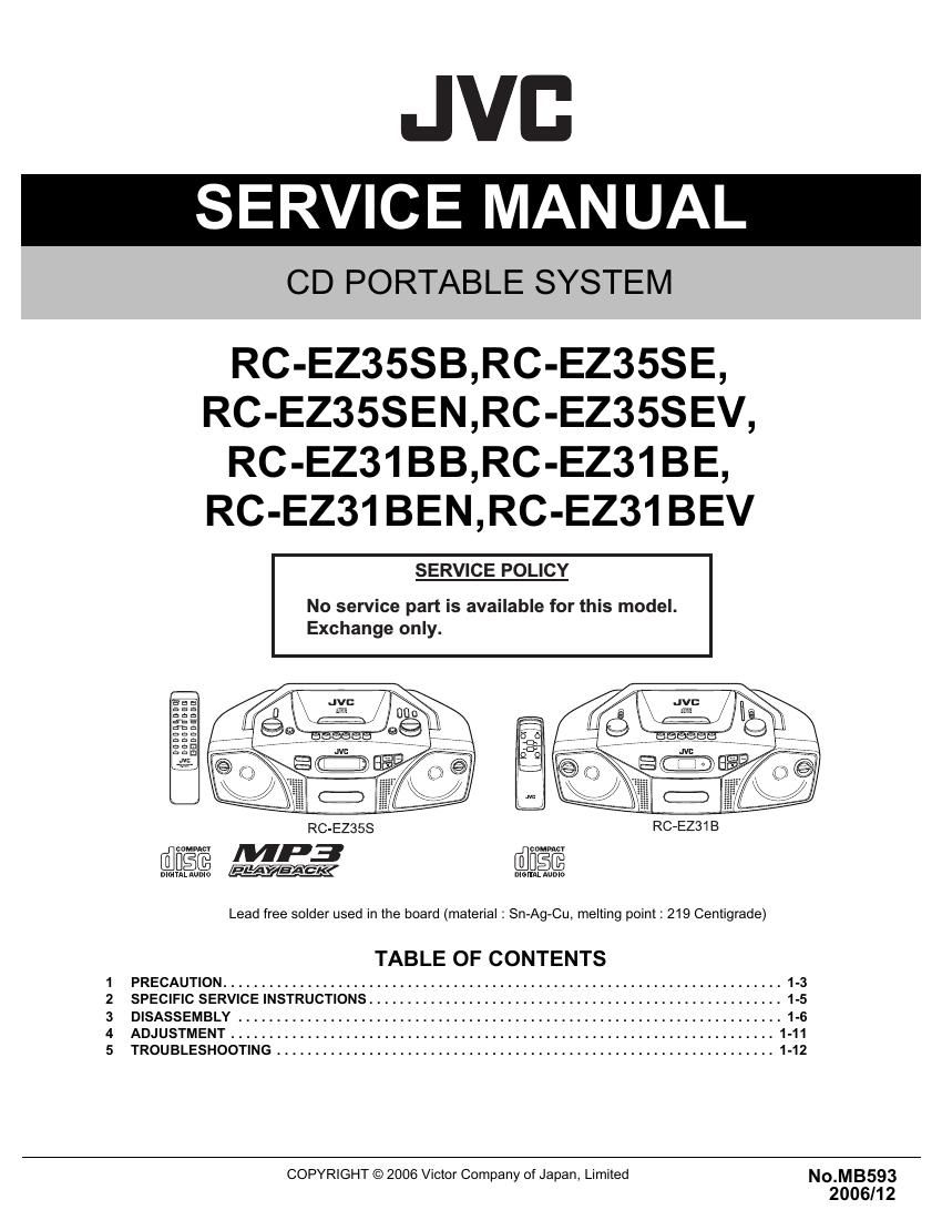 Jvc RCEZ 31 BEN Service Manual
