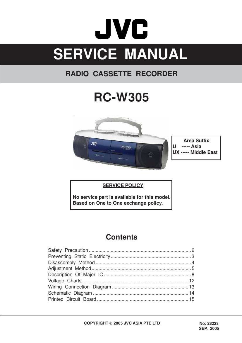 Jvc RCW 305 Service Manual
