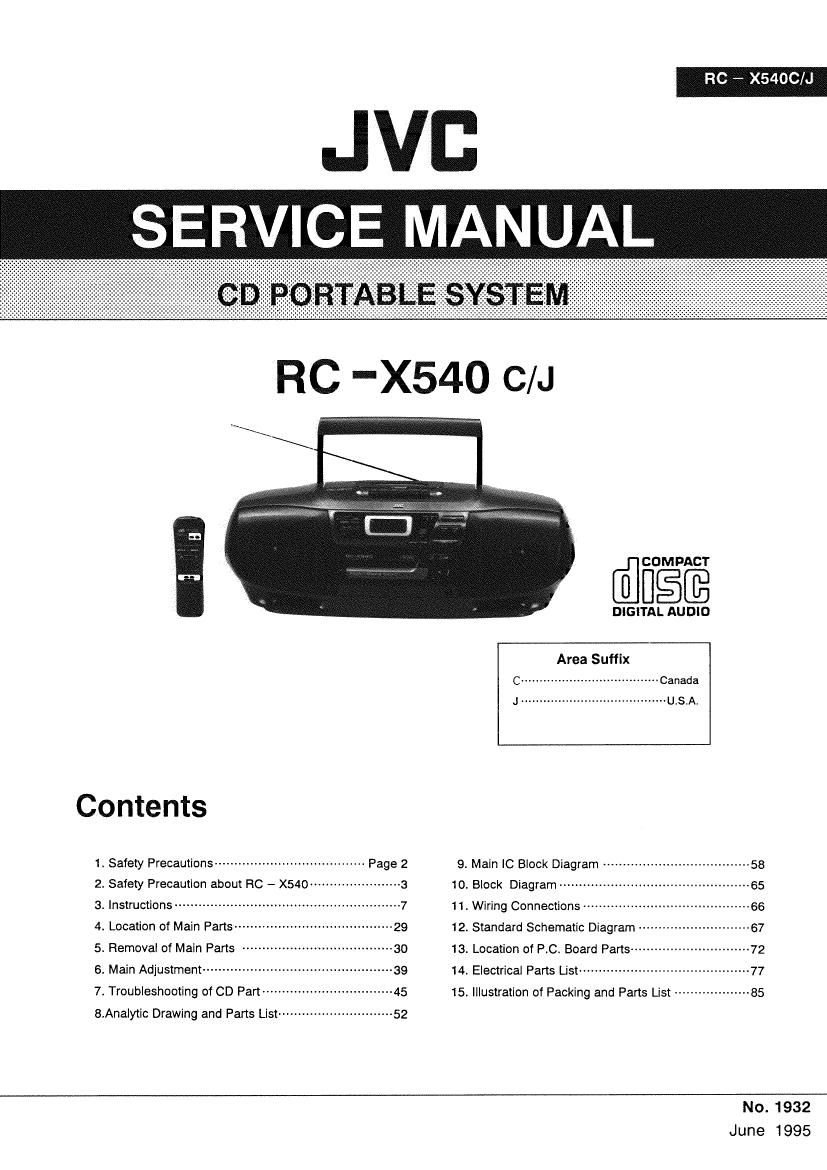 Jvc RCX 540 Service Manual