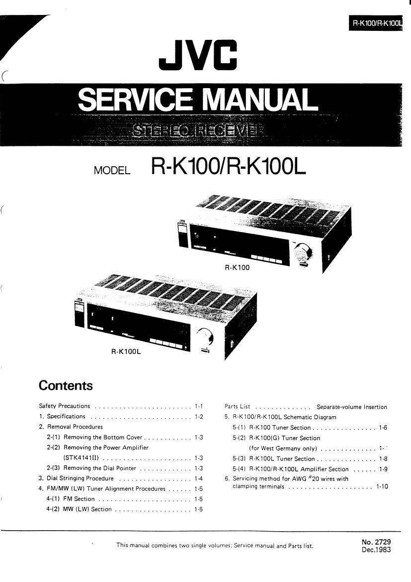Jvc RK 100 L Service Manual