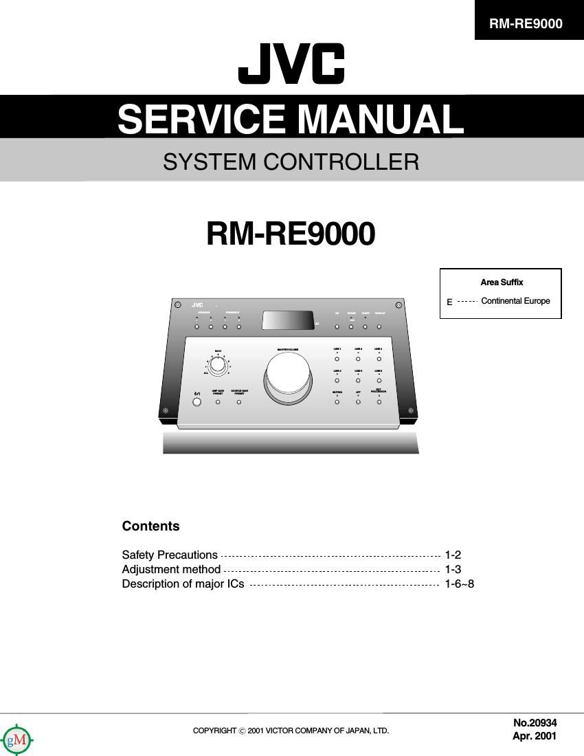 Jvc RMRE 9000 Service Manual