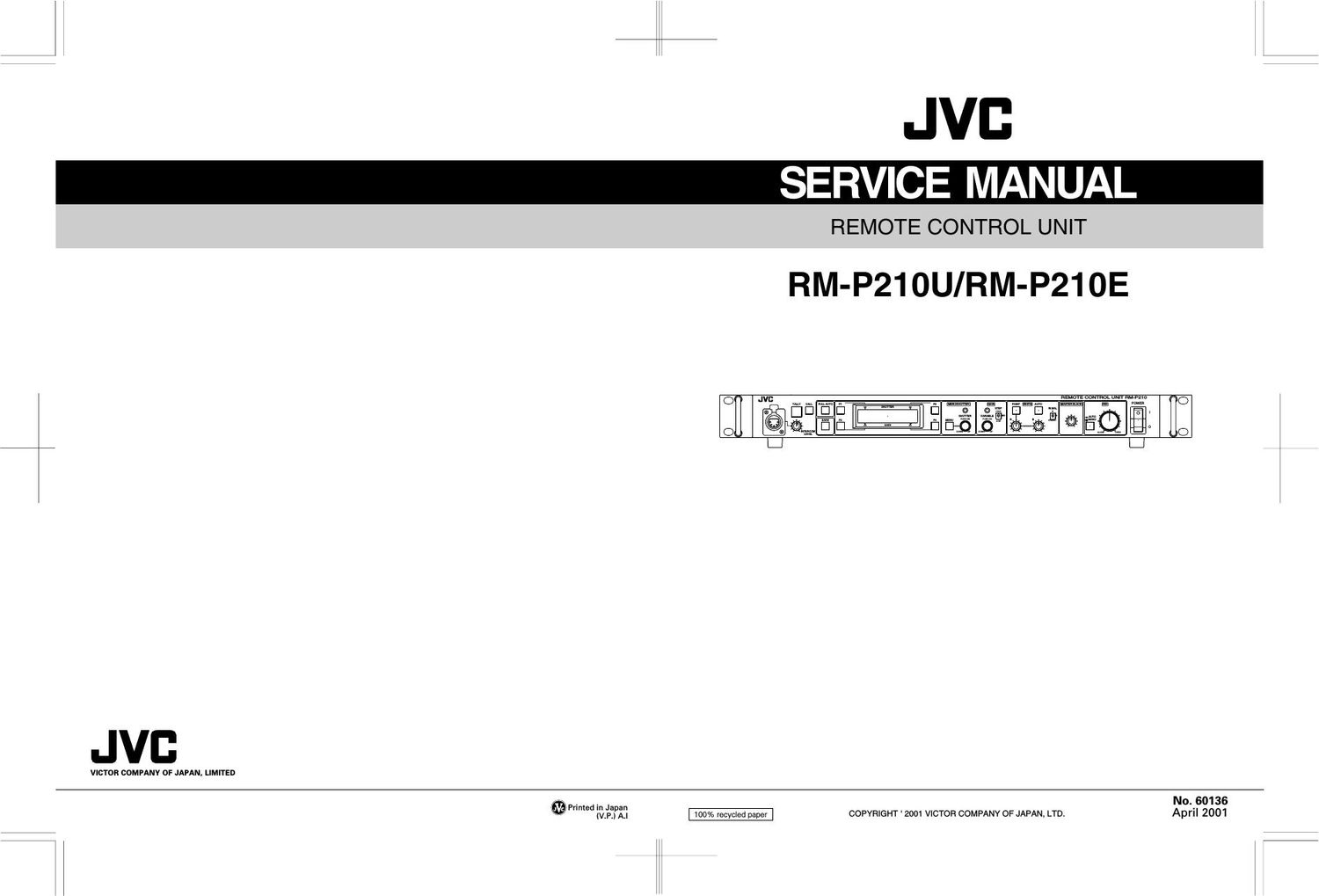 Jvc RPM 210 Service Manual